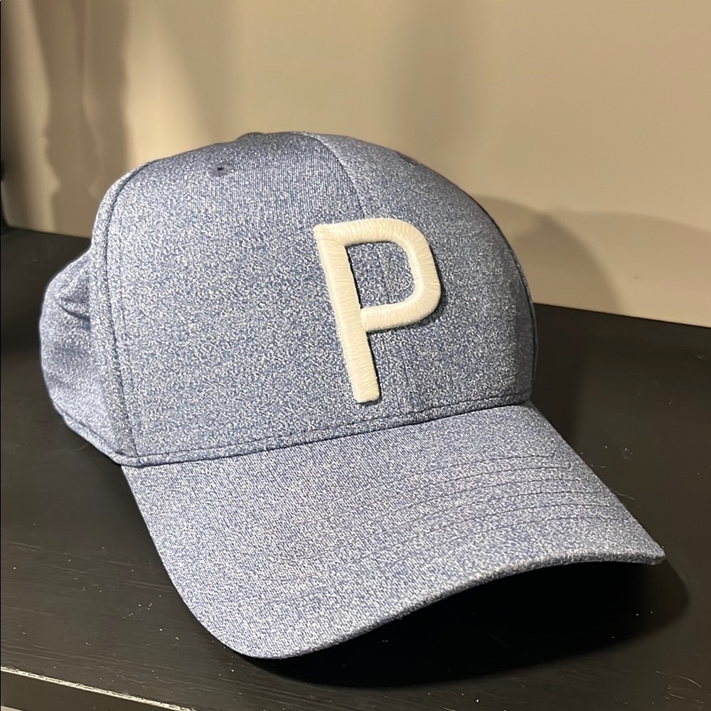 Puma P Snap Back Golf Hat in Heathered Blue